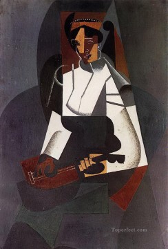 フアン・グリス Painting - コローのマンドリンを持つ女性 1916年 フアン・グリ